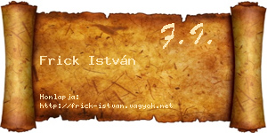 Frick István névjegykártya