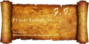 Frick István névjegykártya